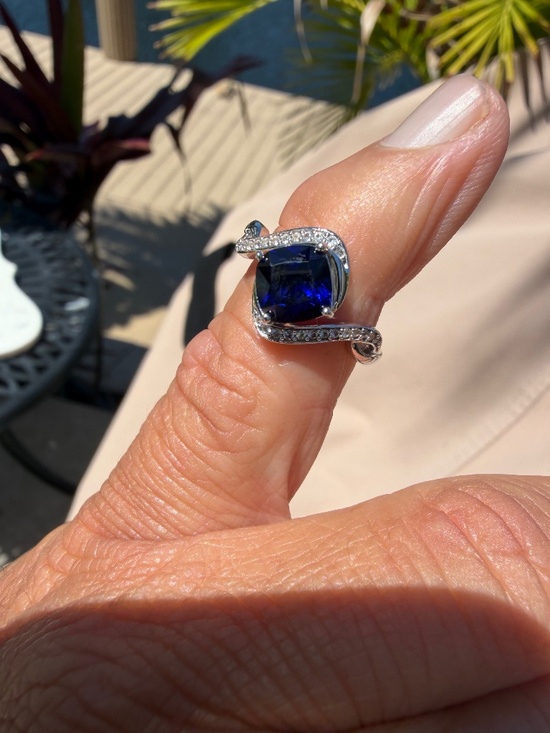 Purple Amethyst Hexagon Engagement Ring Amethyst and Diamond Ring
